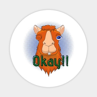 Okay Llama Art Magnet